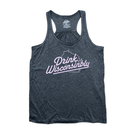 Women's Gray Flowy Racerback Tank Top