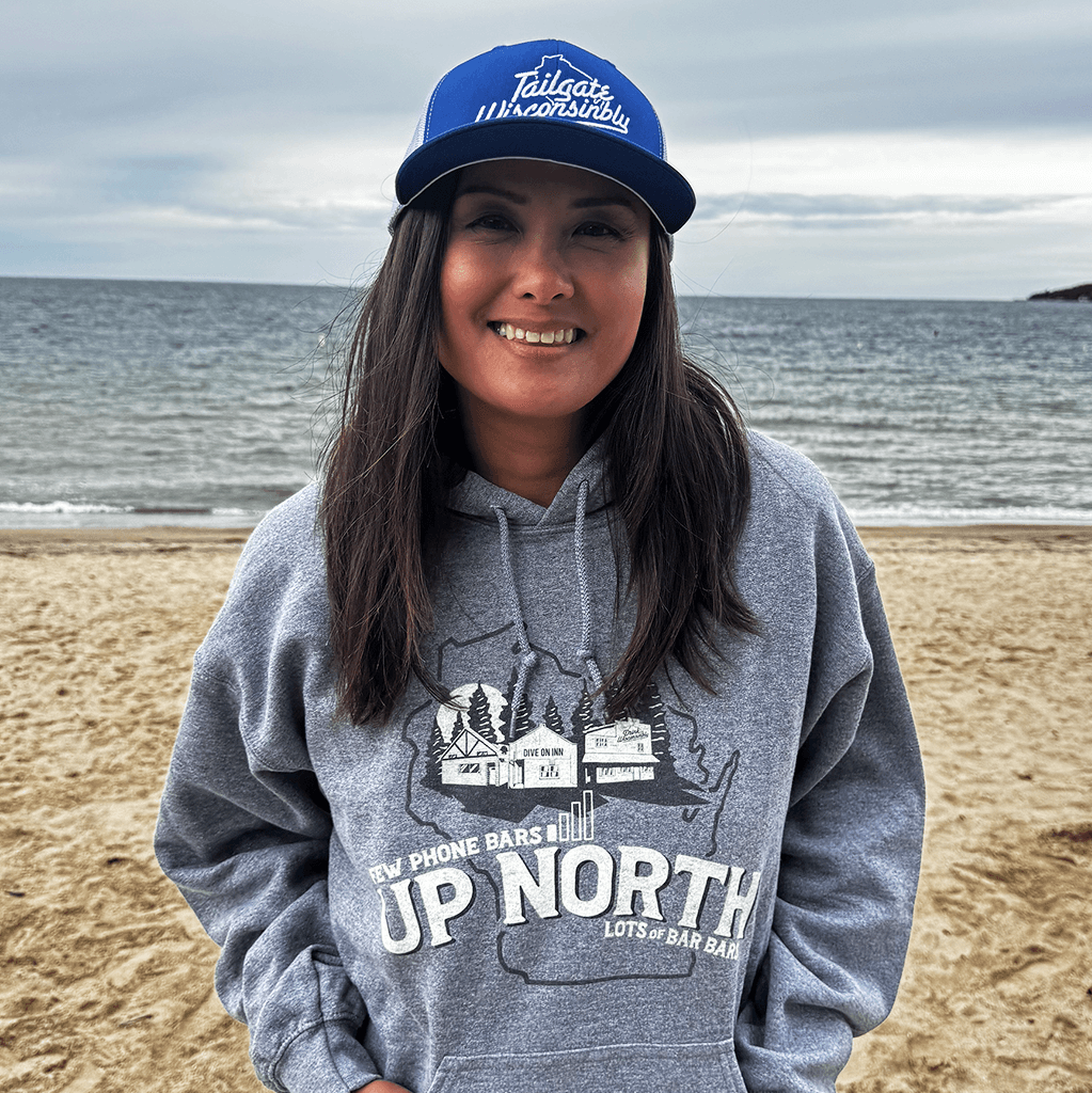 Drink Wisconsinbly Up North Bars Unisex Hoodie Lake