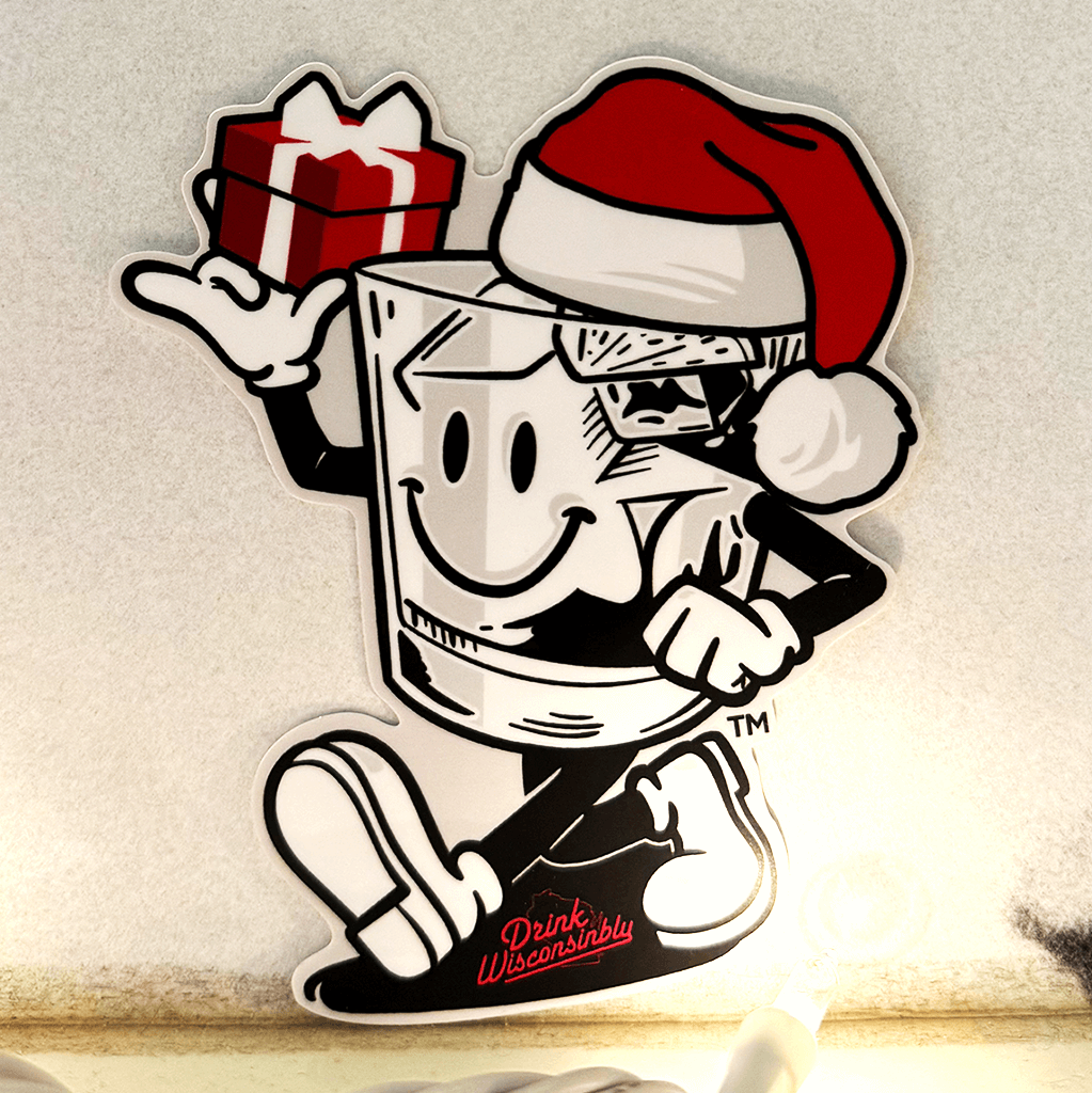Drink Wisconsinbly Christmas Happy Santa Sticker
