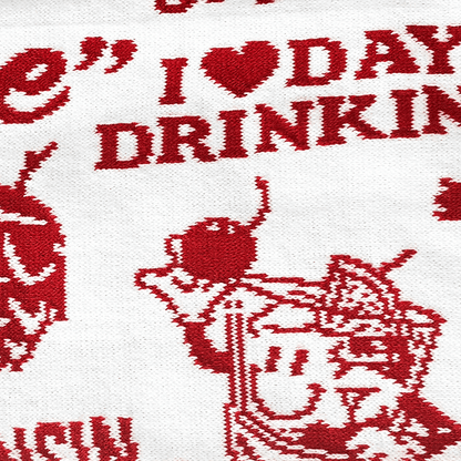 Drink Wisconsinbly Happy Pattern Scarf Closeup