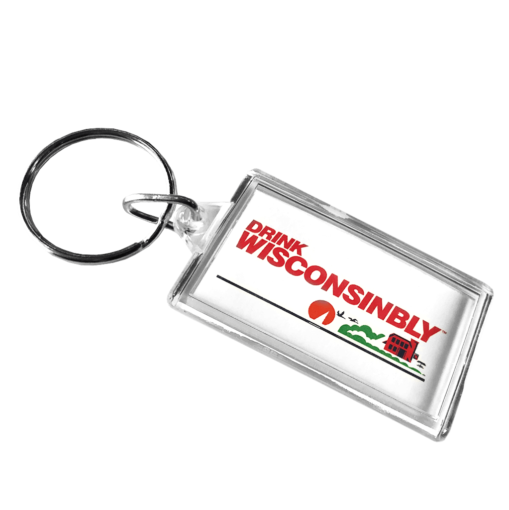 Drink Wisconsinbly License Plate Keychain