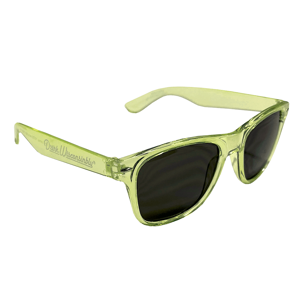 Drink Wisconsinbly Translucent Lime Sunglasses