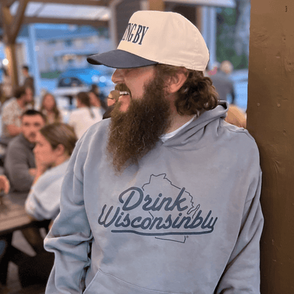 Drink Wisconsinbly Magic Blue Unisex Hoodie