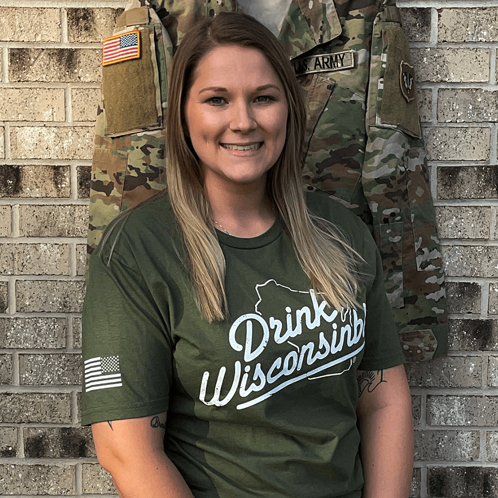 Drink Wisconsinbly Military Green Tee