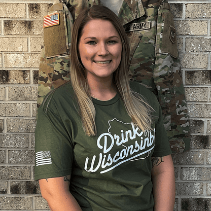 Drink Wisconsinbly Military Green Tee