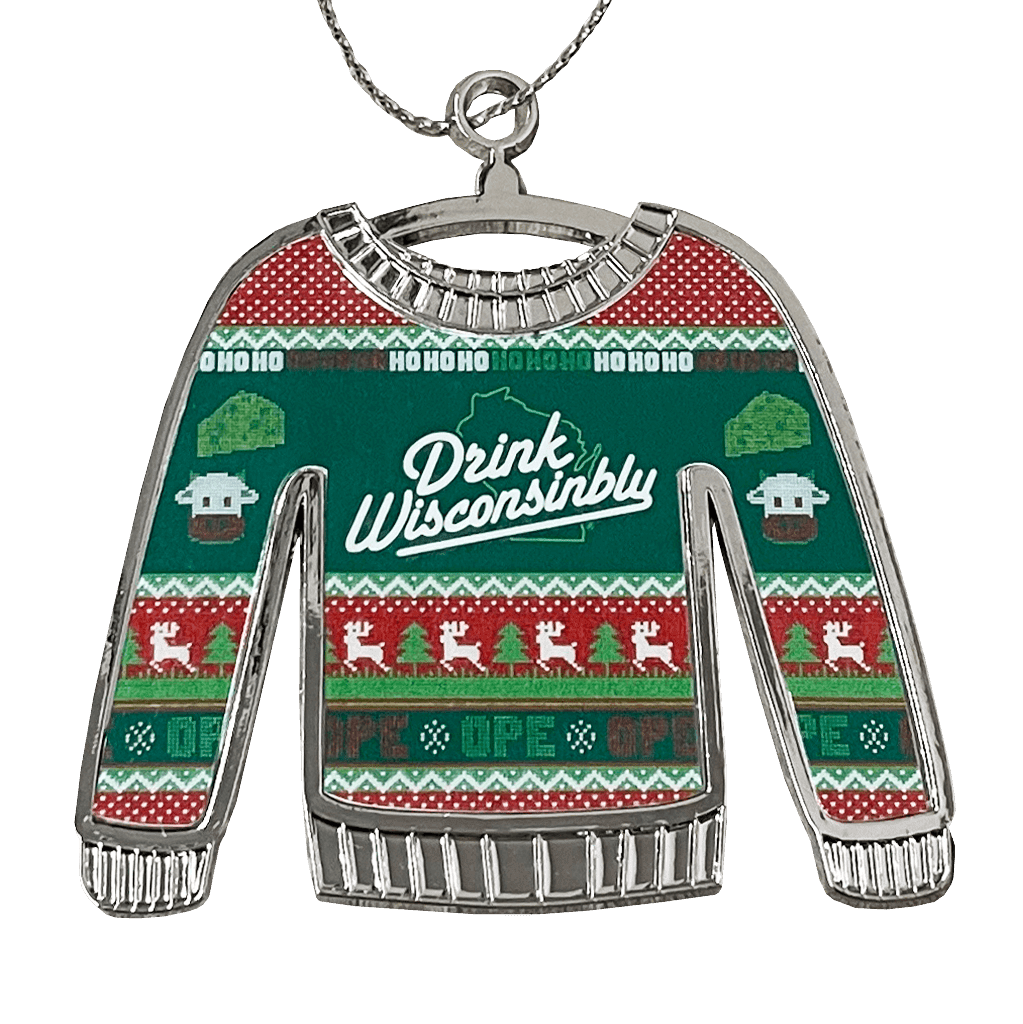 Drink Wisconsinbly Ugly Christmas Sweater Ornament