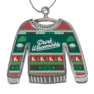 Drink Wisconsinbly Ugly Christmas Sweater Ornament