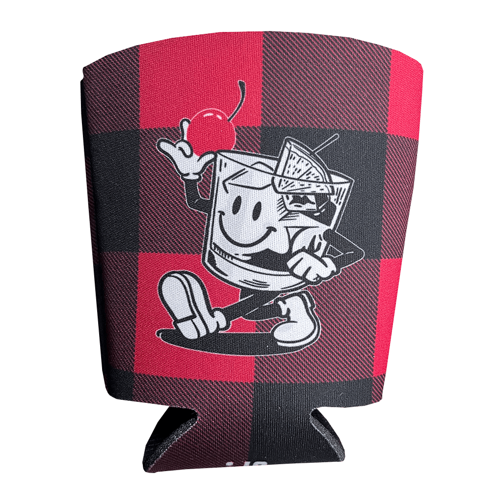 Drink Wisconsinbly Happy Plaid Cup Coozie