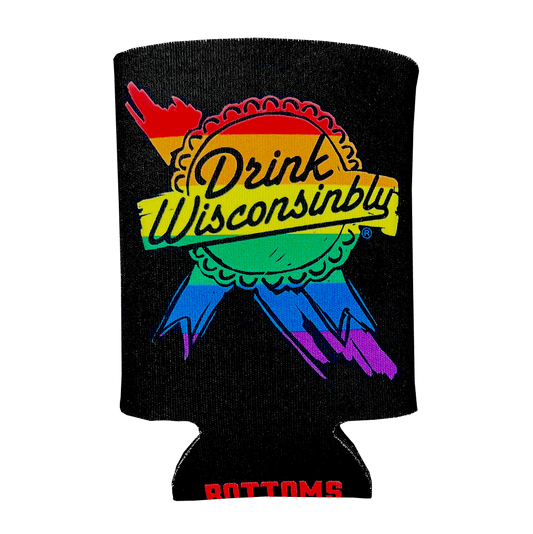 Drink Wisconsinbly Retro Ribbon Pride Coozie