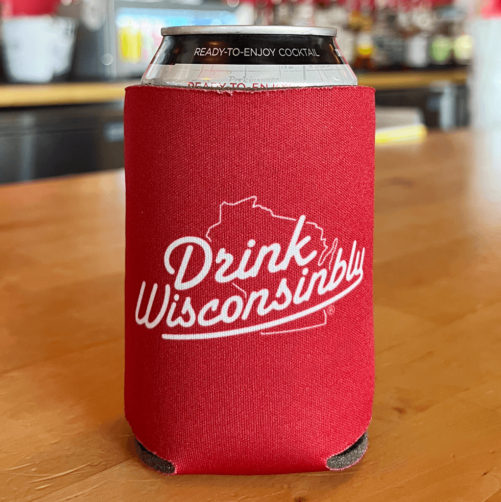 Drink Wisconsinbly Red Coozie