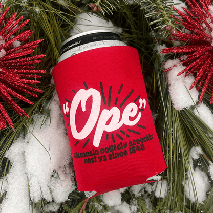 Drink Wisconsinbly Red Ope Coozie Snow