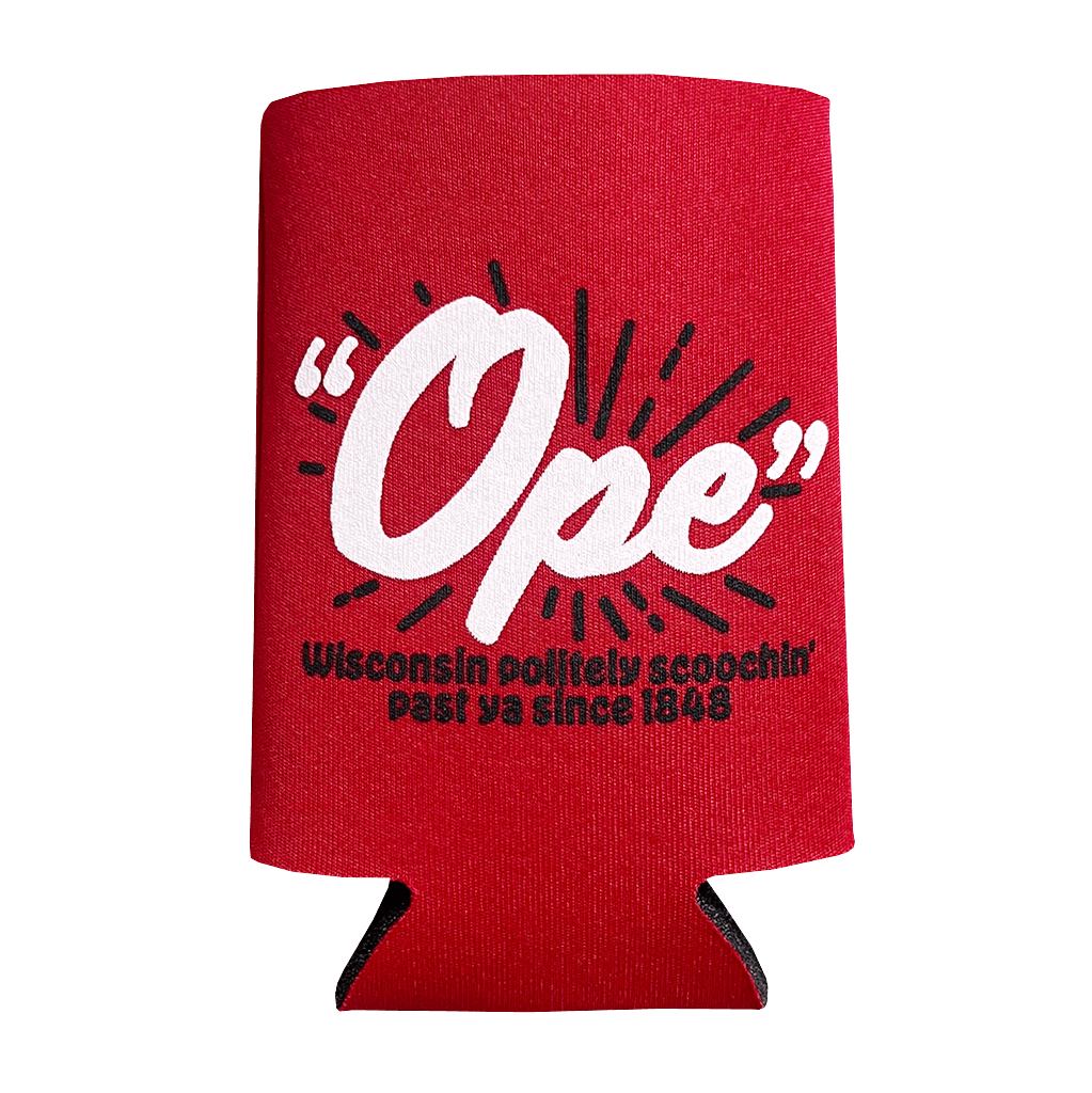 Drink Wisconsinbly Red Ope Coozie