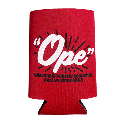 Drink Wisconsinbly Red Ope Coozie