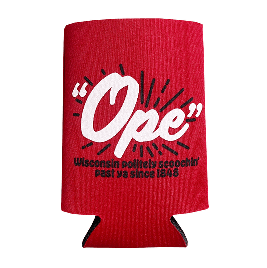 Drink Wisconsinbly Red Ope Coozie