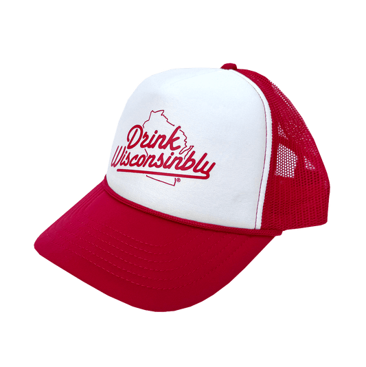 Drink Wisconsinbly Red & White Trucker Hat