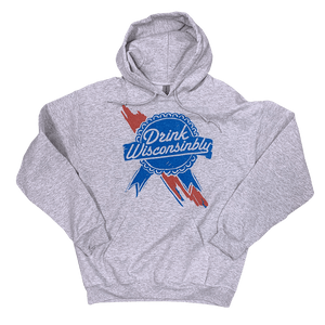 Drink Wisconsinbly Retro Ribbon Hoodie