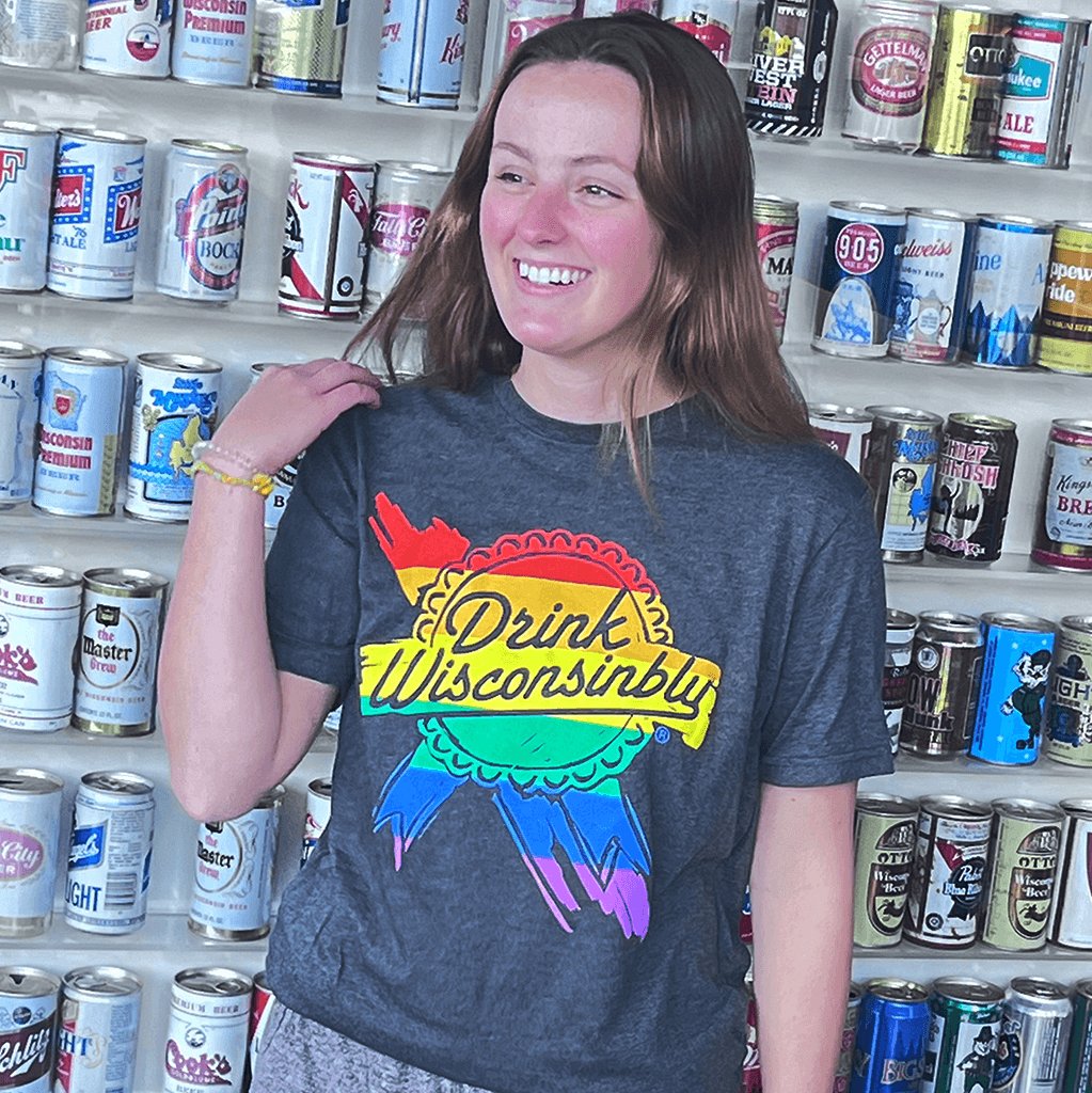 Drink Wisconsinbly Retro Ribbon Pride T Shirt