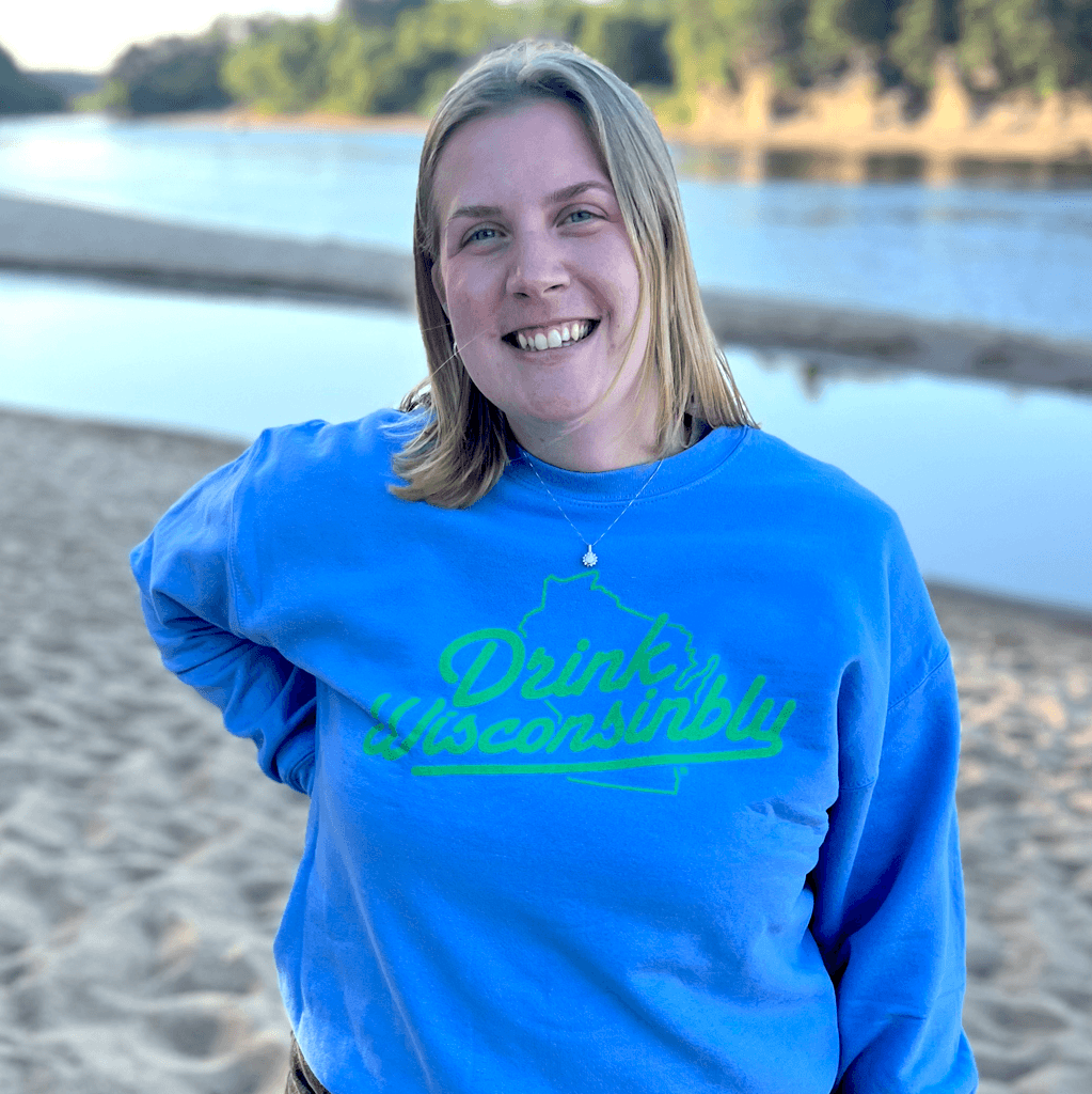 Drink Wisconsnbly Sky Blue Crewneck
