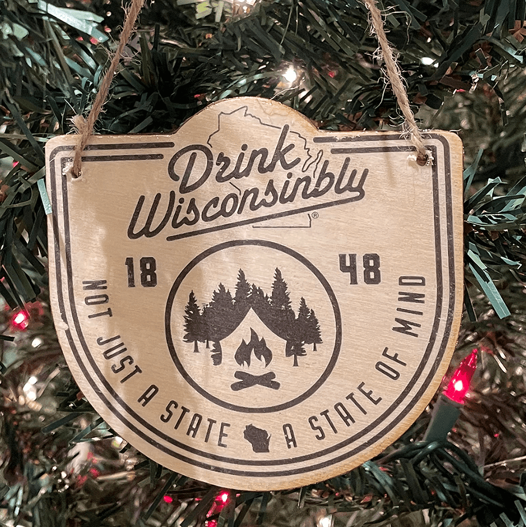 Drink Wisconsinbly State of Mind Holiday Ornament