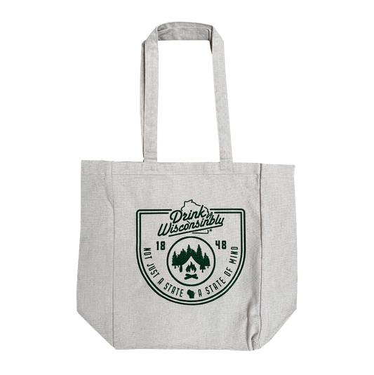 Drink Wisconsinbly State of Mind Canvas Tote Bag