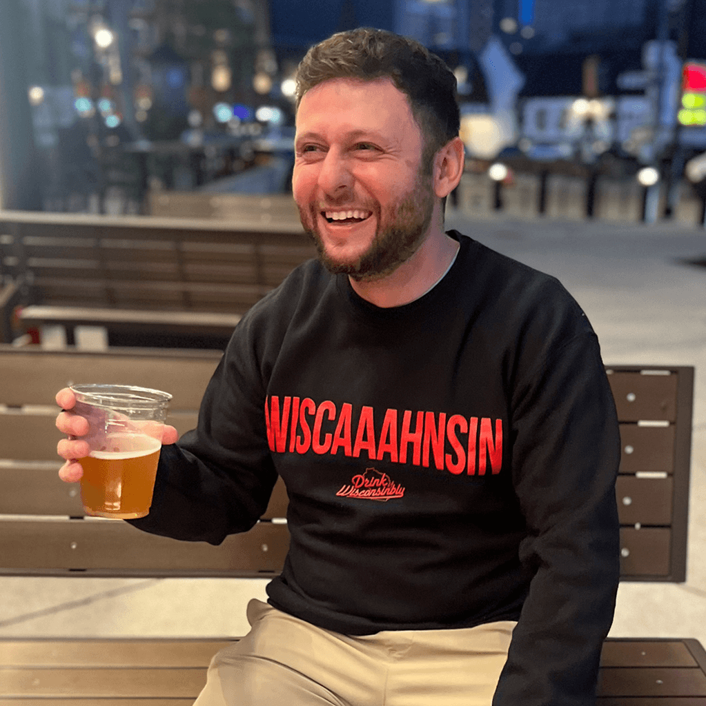 Black Wiscaaahnsin Unisex Crewneck
