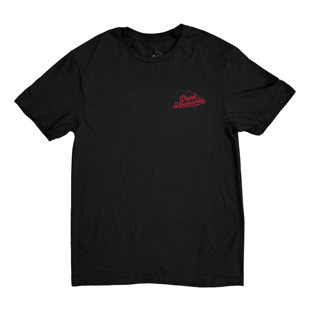Drink Wisconsinbly Wisconsin Hazard Warning Front T-Shirt