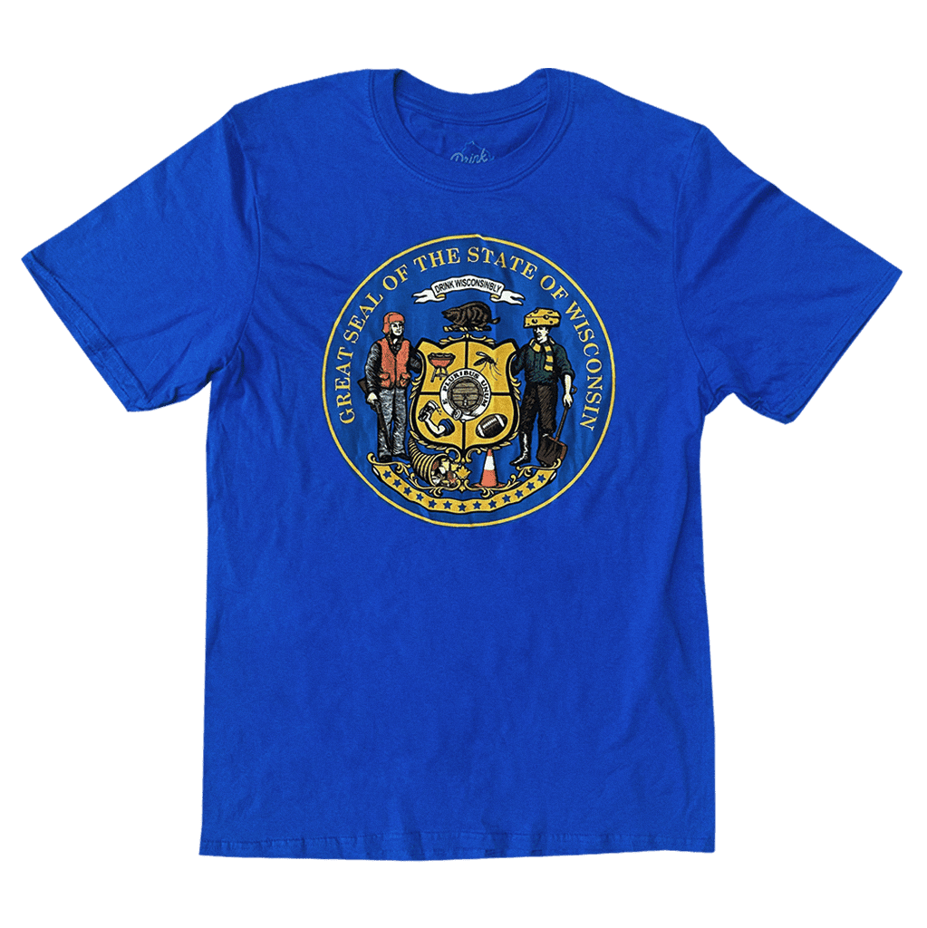 Drink Wisconsinbly Wisconsin State Seal T-Shirt