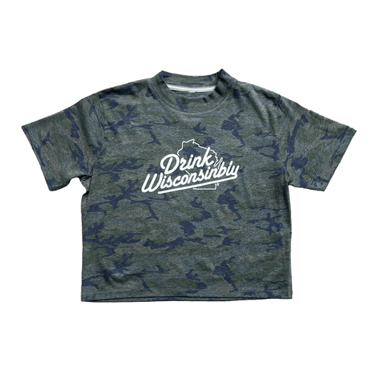 Drink Wisconsinbly Women's Camo Boxy T-Shirt