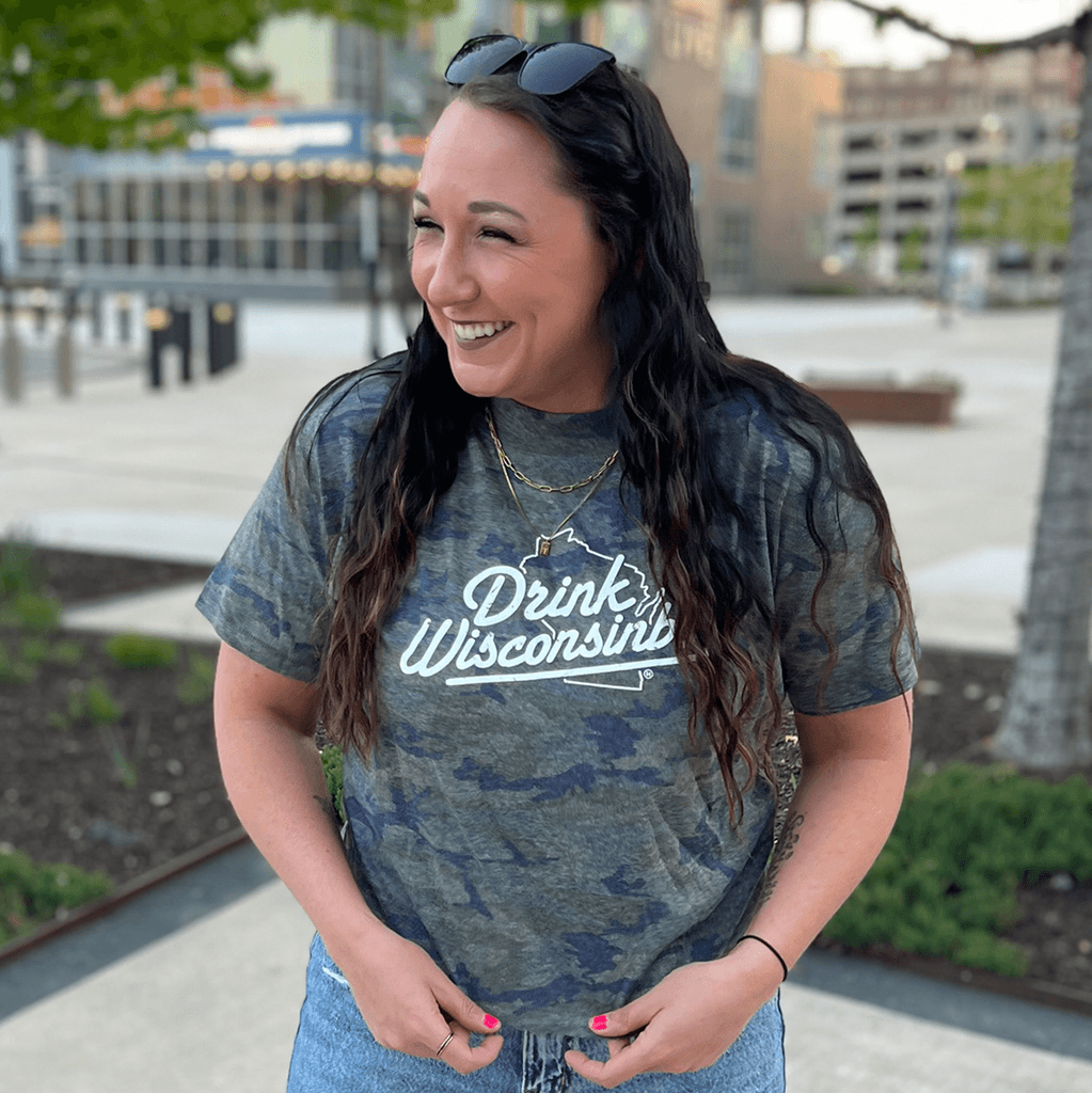 Drink Wisconsinbly Women's Camo Boxy T Shirt
