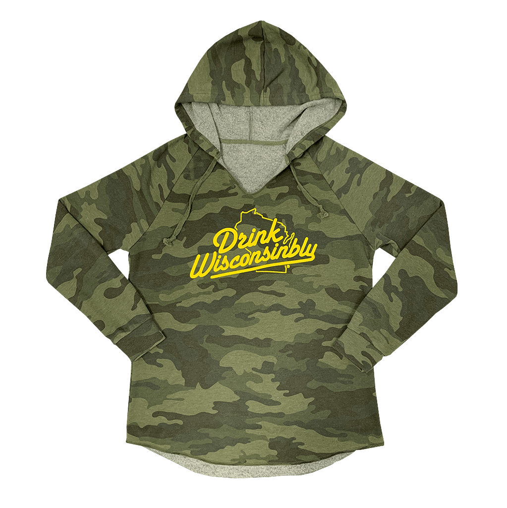 Drink Wisconsinbly Women's Camo Hoodie