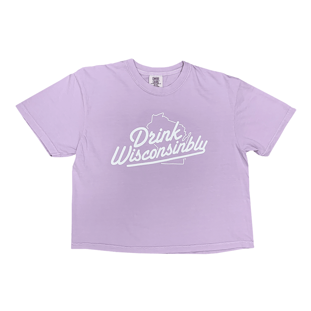 Drink Wisconsinbly Women's Comfort Colors Orchid Boxy T-Shirt