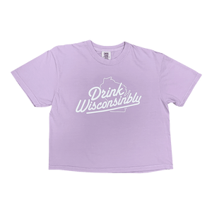 Drink Wisconsinbly Women's Comfort Colors Orchid Boxy T-Shirt