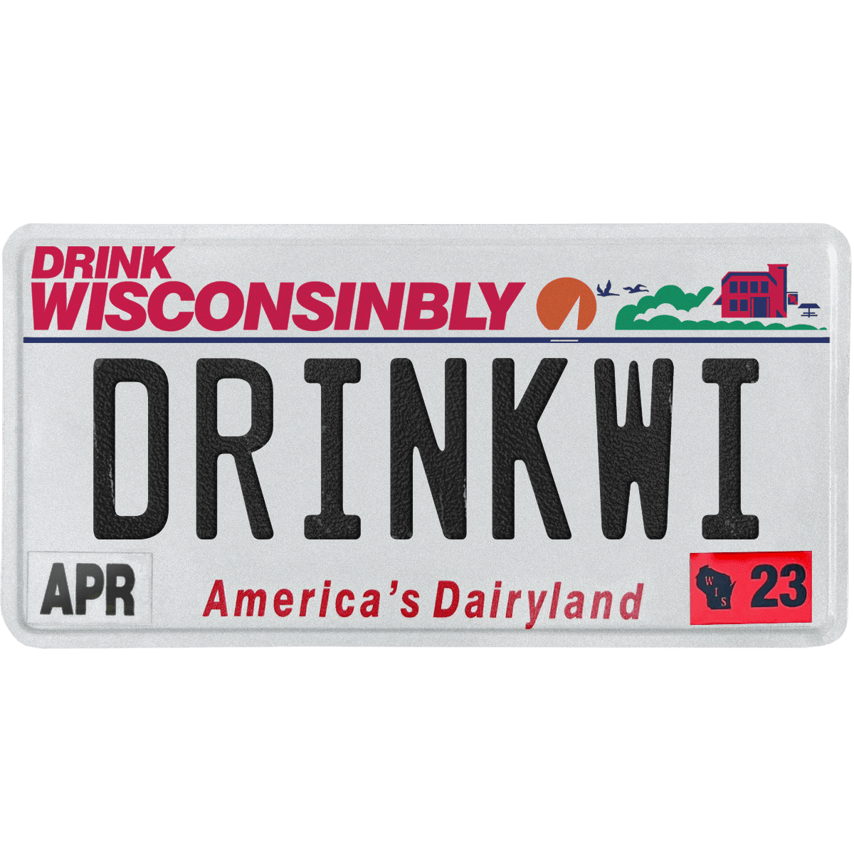 Drink Wisconsinbly Wisconsin License Plate Sticker