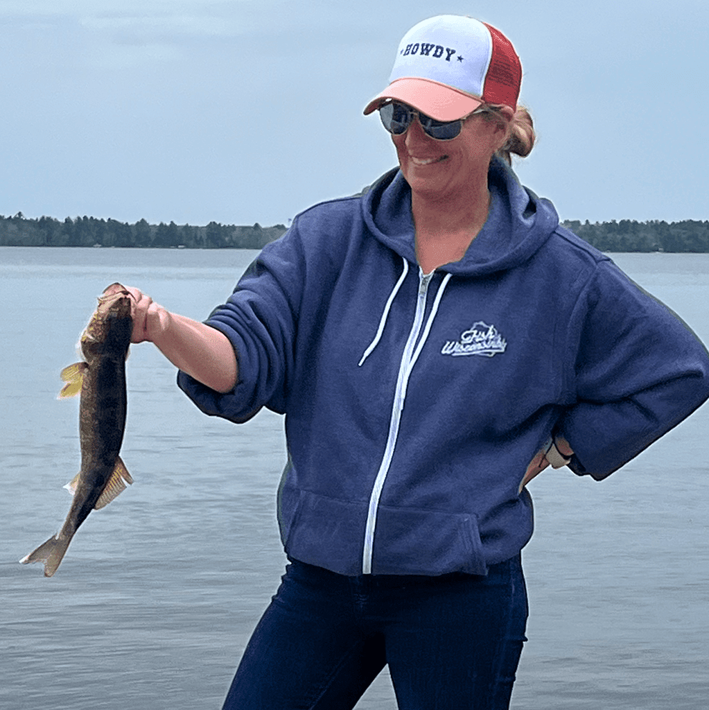 Fish Wisconsinbly Blue Zip-up Hoodie