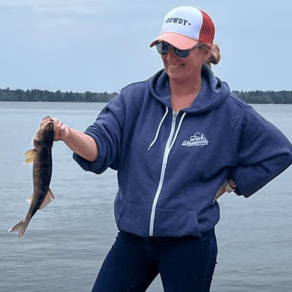 Fish Wisconsinbly Blue Zip-up Hoodie