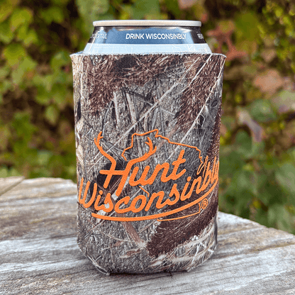 Hunt Wisconsinbly Camo Can Coozie