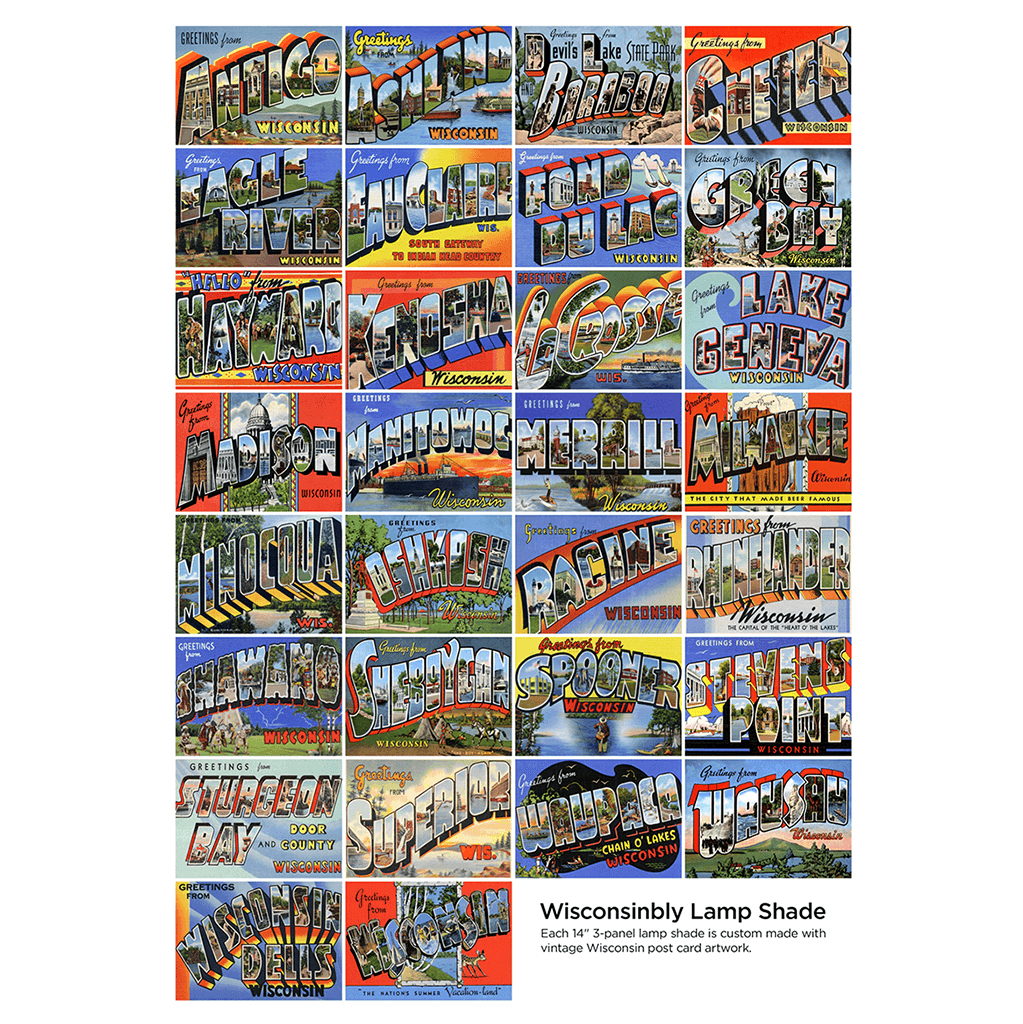 Wisconsin Postcard Lamp Shade