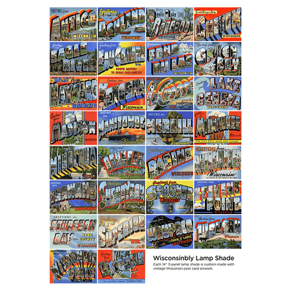 Wisconsin Postcard Lamp Shade