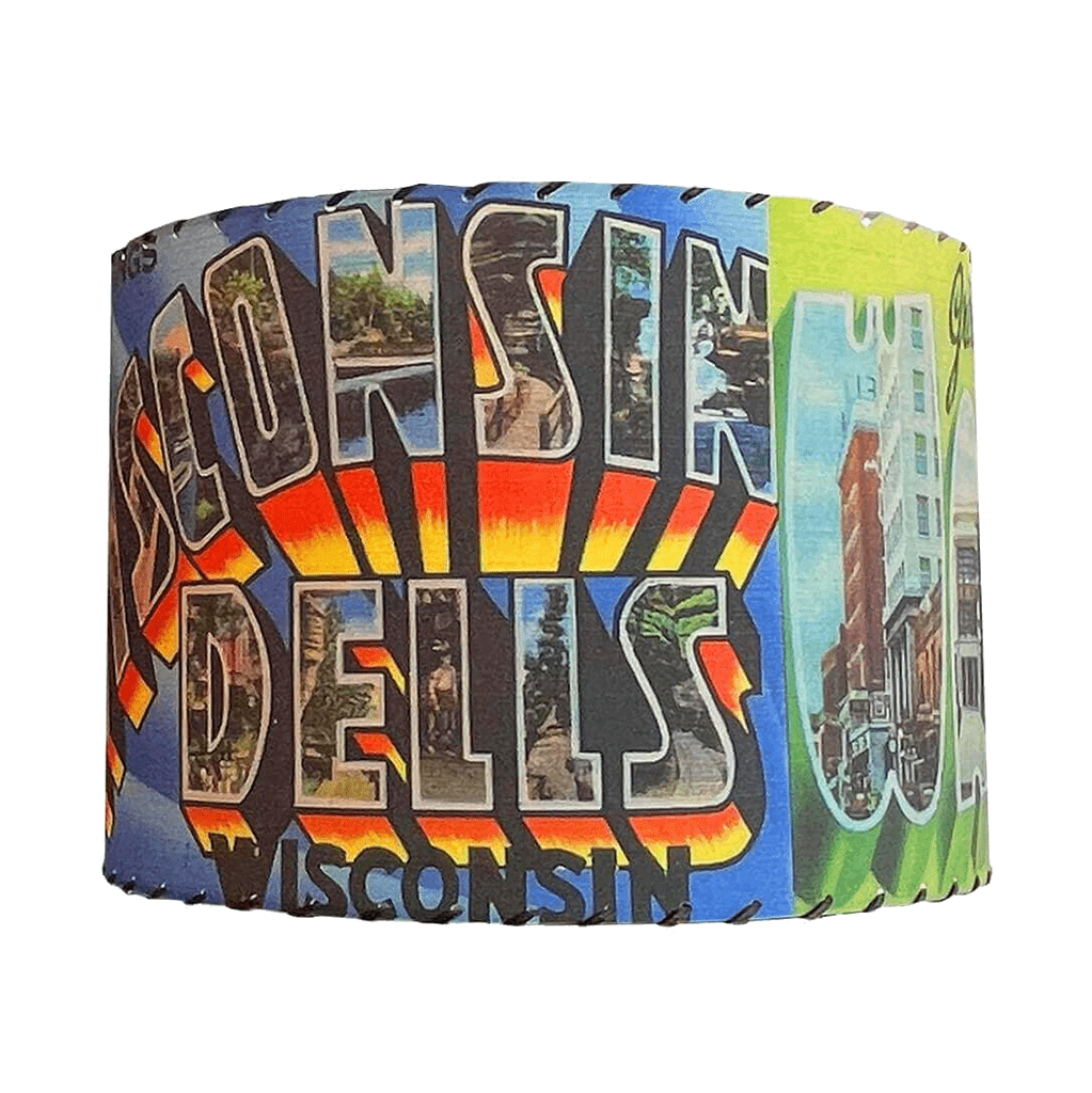 Drink Wisconsinbly Postcard Lamp Shade