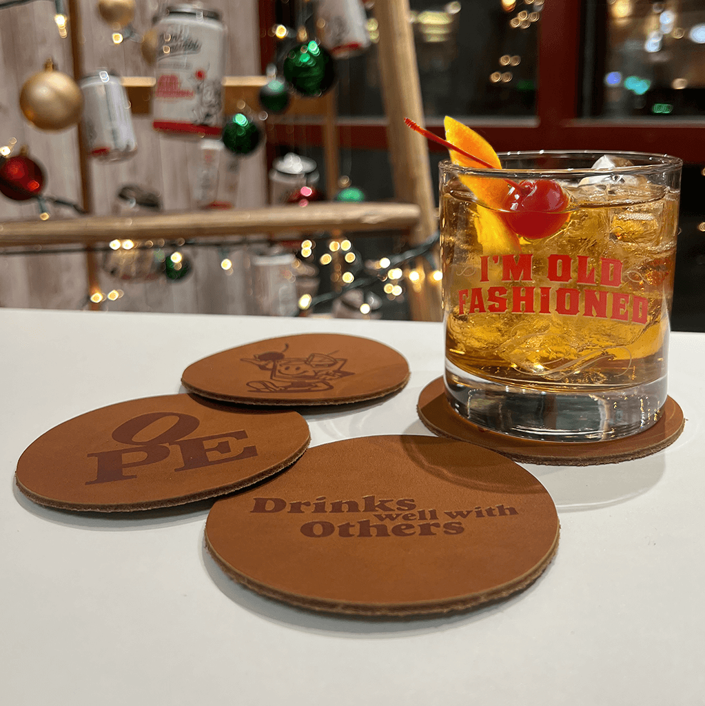 4 Pack of Leather Coasters