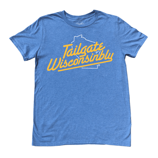 Blue Heather Tailgate Wisconsinbly T-Shirt