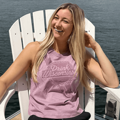 Women's Orchid Ribbon Cropped Racerback Tank Top