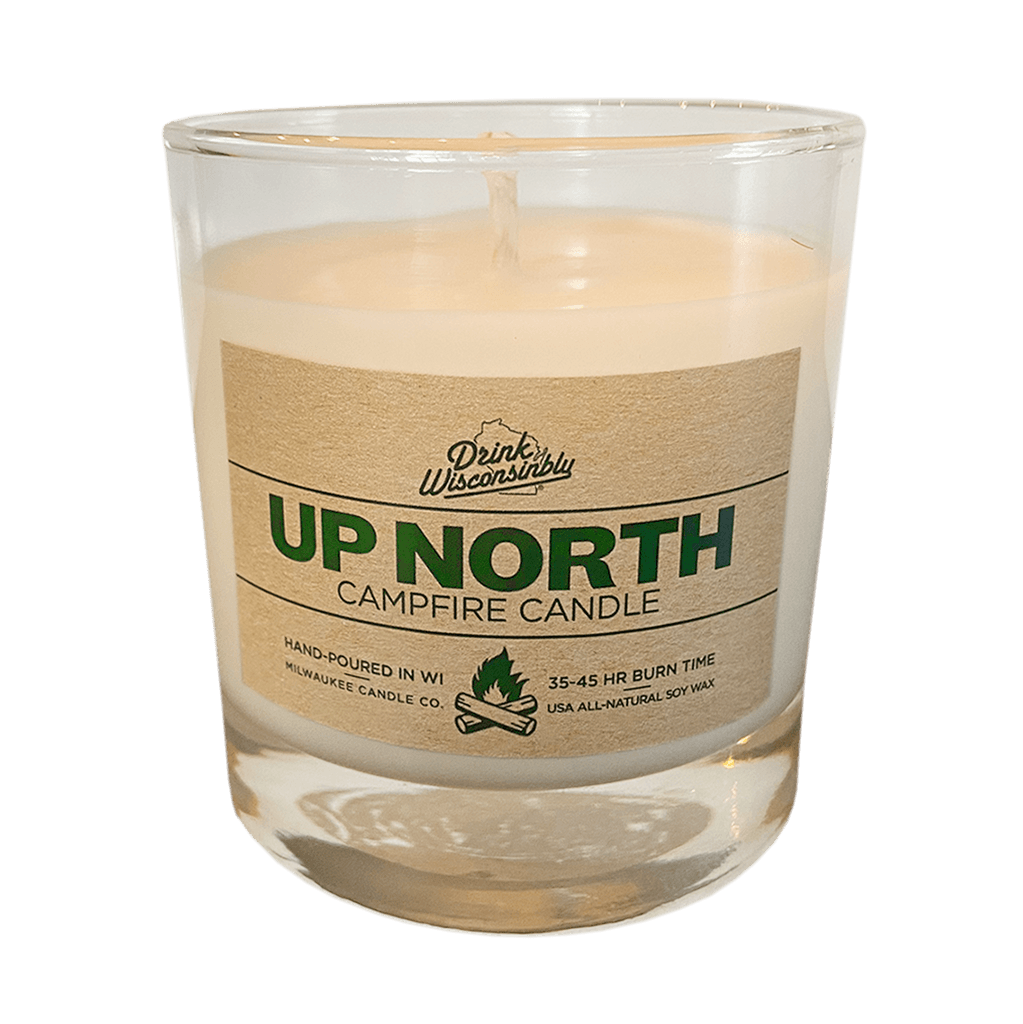 Drink Wisconsinbly Up North Campfire Candle