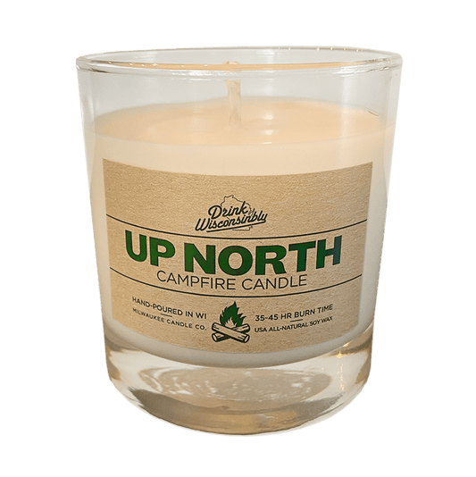 Drink Wisconsinbly Up North Campfire Candle