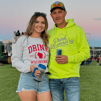 Drink Wisconsinbly Unisex Safety Yellow Hoodie