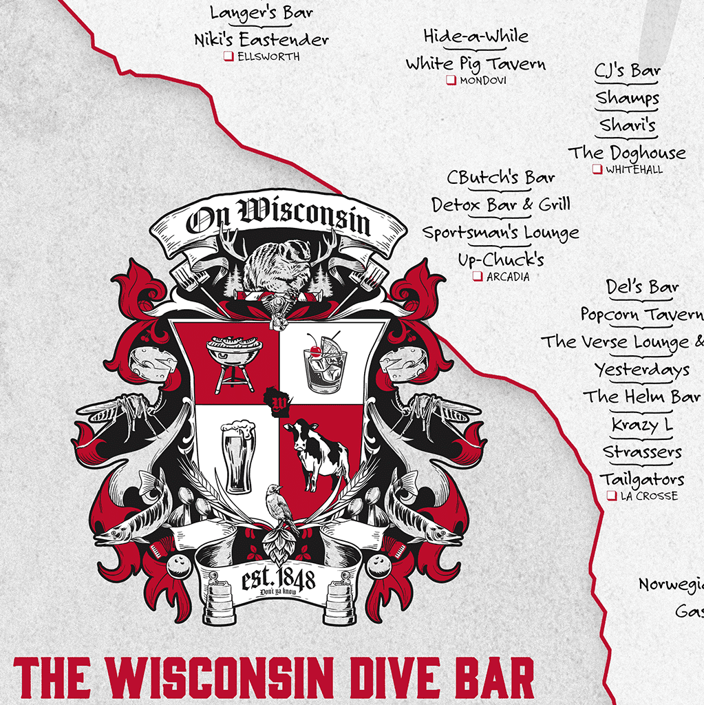 Wisconsin Bar Drink Wisconsinbly Wisconsin Dive Bars Poster - Drink Wisconsinbly
