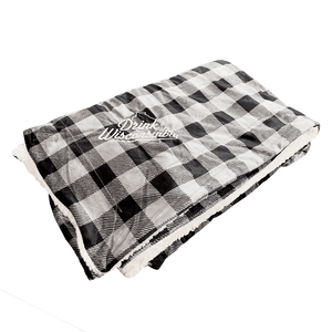 Drink Wisconsinbly Gray & Black Buffalo Blanket