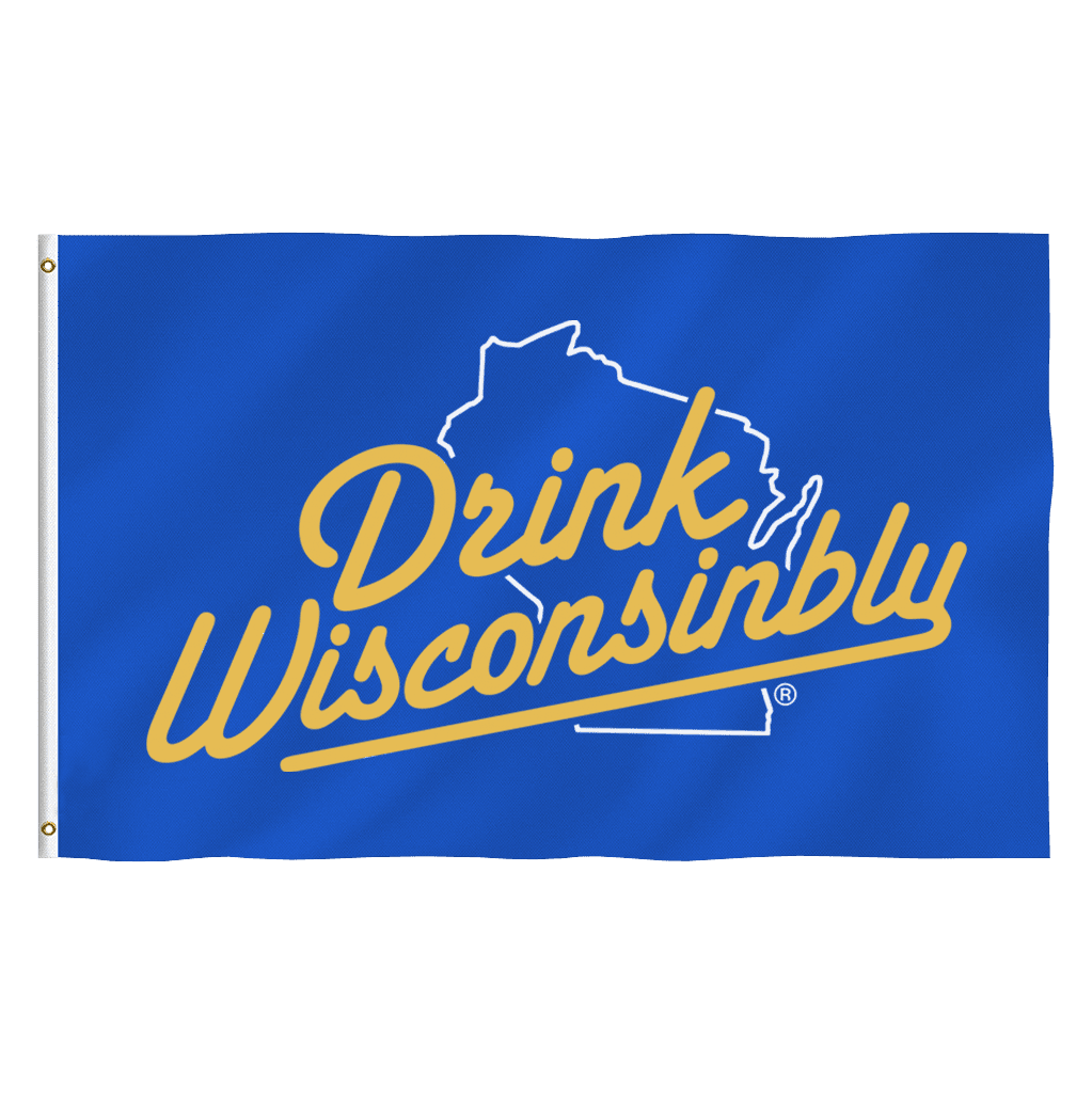 Drink Wisconsinbly Blue & Yellow Flag