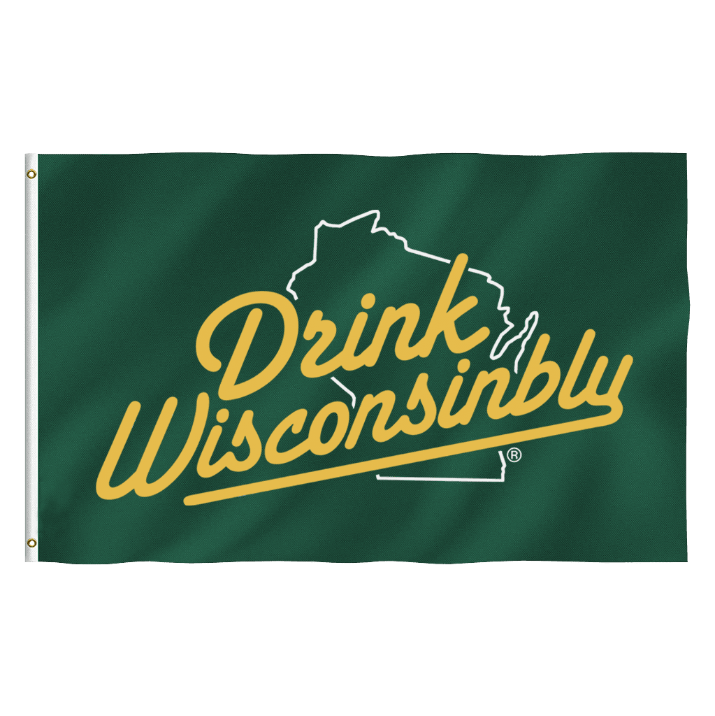 Drink Wisconsinbly Green & Gold Flag