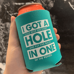 Drink Wisconsinbly Hole in One Green Coozie